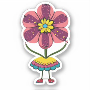 Adesivo Personagem de Desenho Infantil Flor Fofa