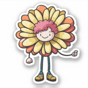 Adesivo Personagem de Desenho Infantil Flor Fofa