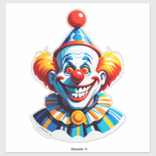 Adesivo Personagem de Palhaço Colorido em Fantasia Brilhan