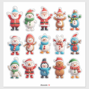 Adesivo Personagens Alegre de Natal