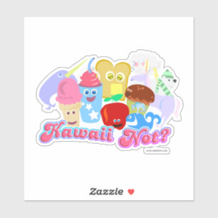 Adesivo Personagens de comida fofos e felizes Kawaii sem s