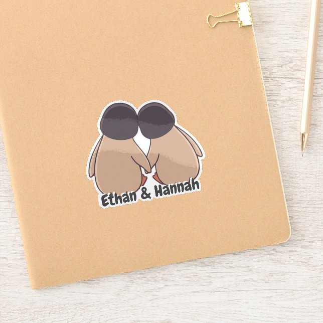 Adesivo Personalised Cute Penguin Valentine Sticker (Notebook)