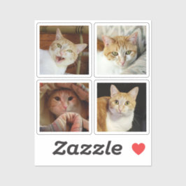 Adesivo Personalizado 4 Colagem de Fotos Simples Quadrado