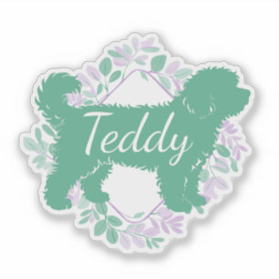 Adesivo Personalizado Bernedoodle Silhueta Verde M