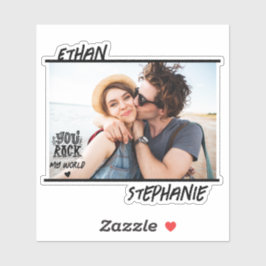 Adesivo Personalizado Black Grunge You Rock My World Photo