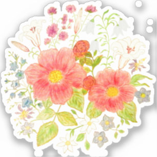 Adesivo Personalizado com Buquê de Flores