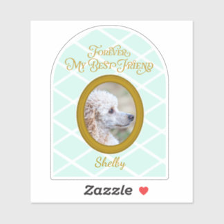 Adesivo Personalizado com Foto e Nome de Poodle -