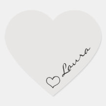 Adesivo Personalizado com Nome em Script Coração
