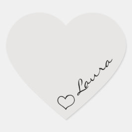 Adesivo Personalizado com Nome em Script Coração