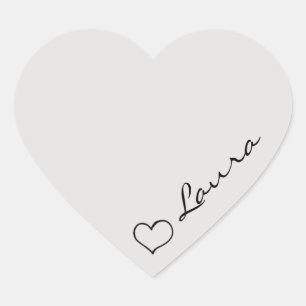 Adesivo Personalizado com Nome em Script Coração