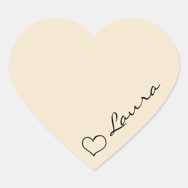 Adesivo Personalizado com Nome em Script Coração (Frente)