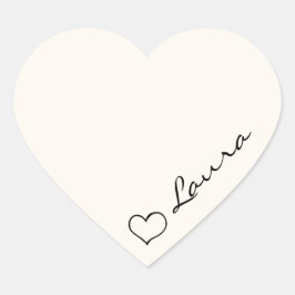 Adesivo Personalizado com Nome em Script Coração