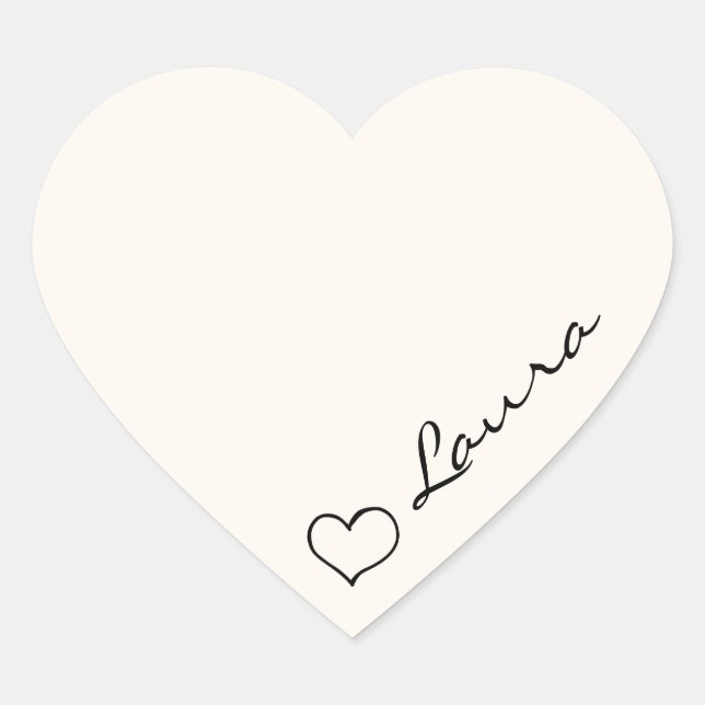 Adesivo Personalizado com Nome em Script Coração (Frente)