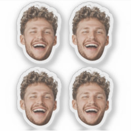 Adesivo Personalizado de 4 Rostos – Foto Engraçada