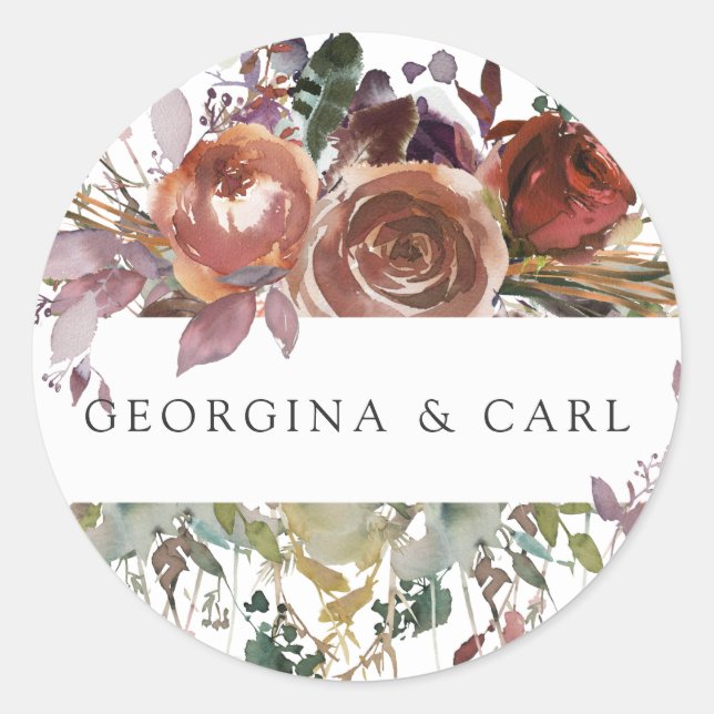 Adesivo Personalizado de Casamento Butterum & Plum (Frente)