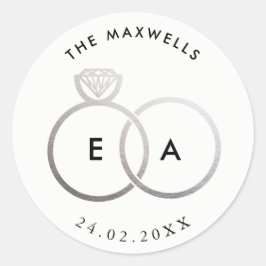 Adesivo Personalizado de Casamento de Anéis de Pra