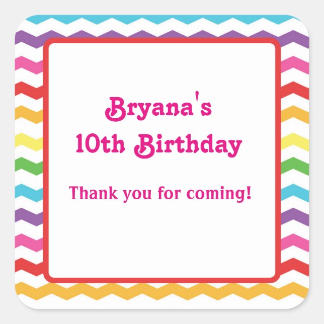 Adesivo Personalizado de Festa de aniversário do R (Frente)