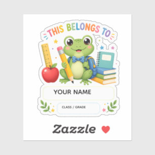 Adesivo Personalizado de Nome de Rã Fofo para Cria
