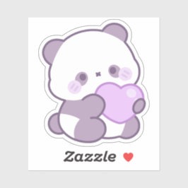 Adesivo Personalizado de Panda Roxo Pastel Fofinho
