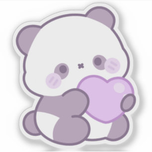 Adesivo Personalizado de Panda Roxo Pastel Fofinho