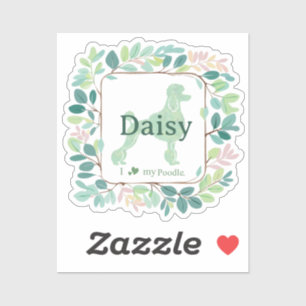 Adesivo personalizado de poodle verde hortelã - Pr