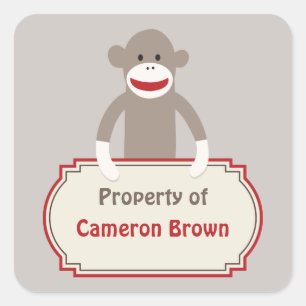 Adesivo personalizado do macaco Sock