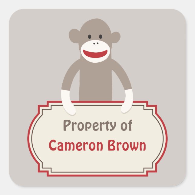 Adesivo personalizado do macaco Sock (Frente)