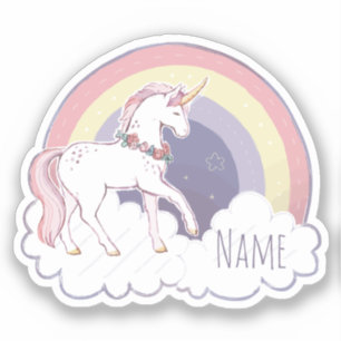Adesivo Personalizado do Rainbow Unicorn