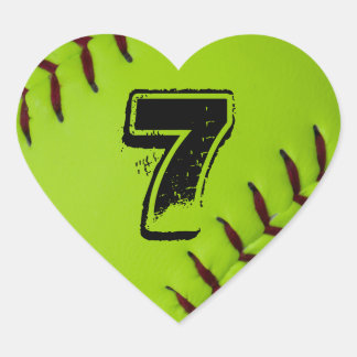Adesivo personalizado do Softball Heart