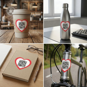 Adesivo Personalizado em Forma de Coração Vermelho
