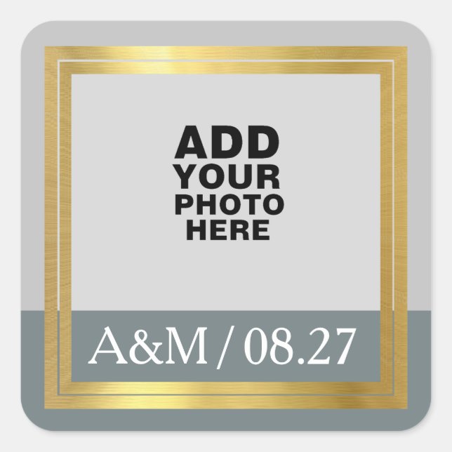 adesivo personalizado . foto com nomes do casal (Frente)