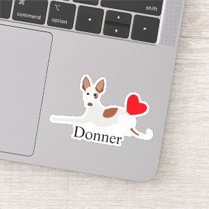 Adesivo Personalizado Ibizan Hound Heart Name Podenco
