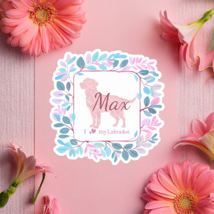 Adesivo Personalizado Labrador Retriever Rosa Past