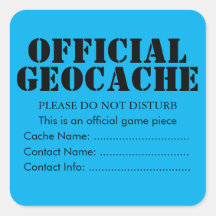 Adesivo personalizado oficial do Geocache