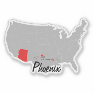 Adesivo Personalizar - Phoenix, Arizona Map US