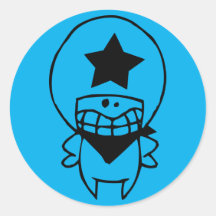 Adesivo Personalizável de Monstro FELIZ