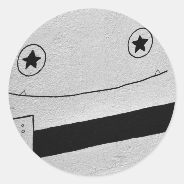 Adesivo personalizável de monstro feliz (Frente)