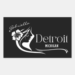 Adesivo Personalizável do Detroit Hibiscus
