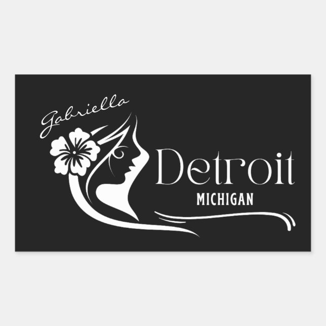 Adesivo Personalizável do Detroit Hibiscus (Frente)