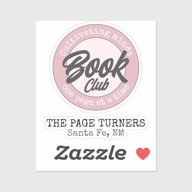 Adesivo Personalized Book Club Name + Logo (Folha)