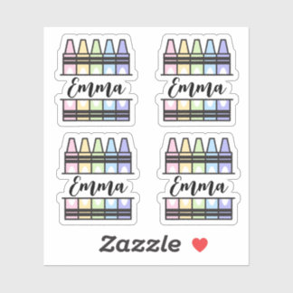 Adesivo Personalized Colorful Crayon Name Sticker