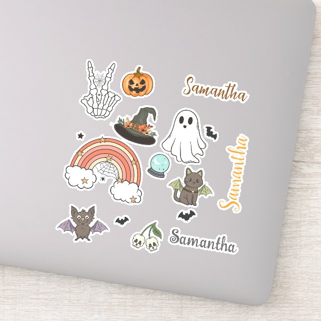 Adesivo Personalized Groovy Halloween Fun Set  (Detalhe)