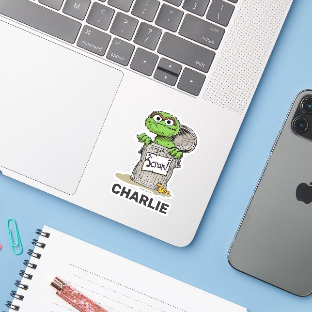 Adesivo Personalized Oscar the Grouch Scram (Notebook com iPhone)