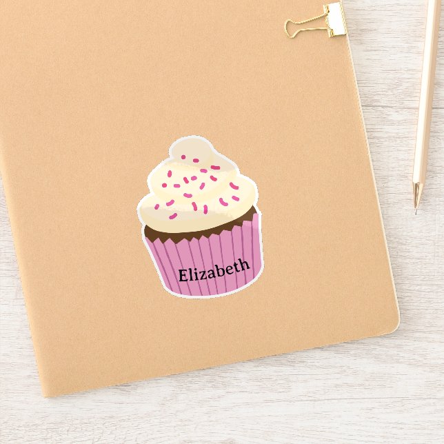 Adesivo Personalized pink cupcake Sticker / Label (Notebook)