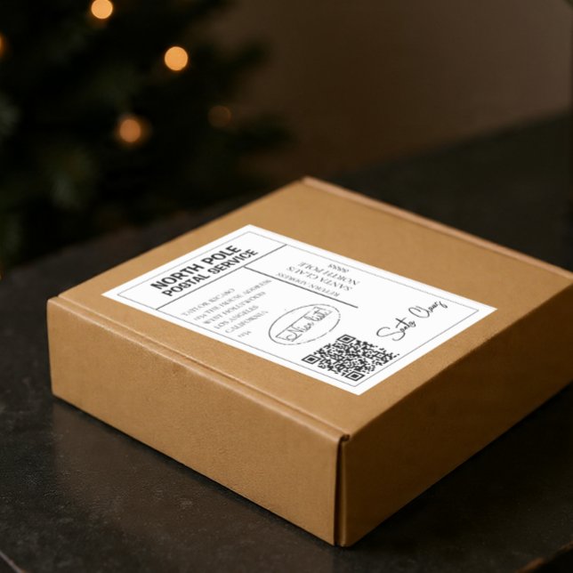 Adesivo Personalized Santa Address Labels (Personalized Santa Address Labels by Ricaso, set of two with individual name/address and QR code)