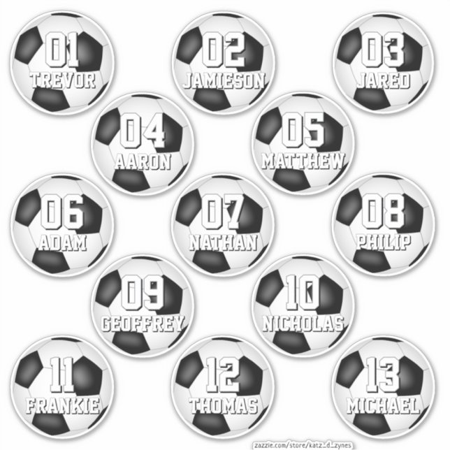 Adesivo personalized soccer stickers for 13 boys girls (Frente)
