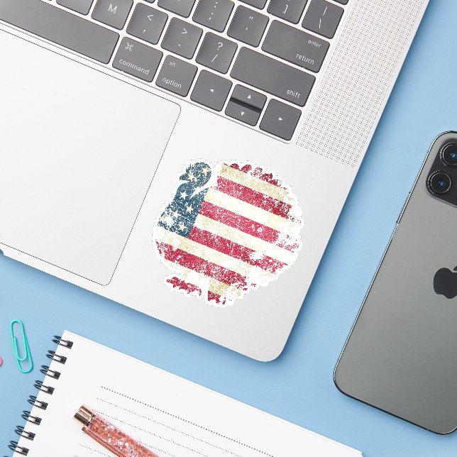 Adesivo Peru do Dia de Ação de Graças Com a Bandeira Ameri (Notebook com iPhone)
