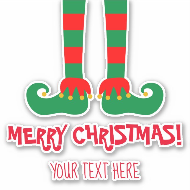 Adesivo Pés de elfo engraçados, costume beijo de Natal (Frente)