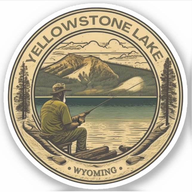 Adesivo Pesca do lago Yellowstone Wisconsin (Frente)