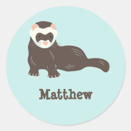 Adesivo Pessoalizado Furão Marrom Verde Menta